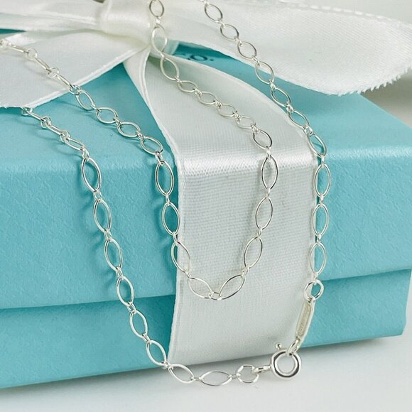20" RARE Tiffany & Co Oval Link Chain Necklace in Sterling Silver AUTHENTIC